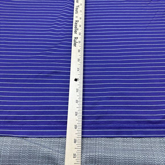 Peter Millar Polo Shirt Men‎ Large Purple Striped Performance Golf Casual - Picture 7 of 7